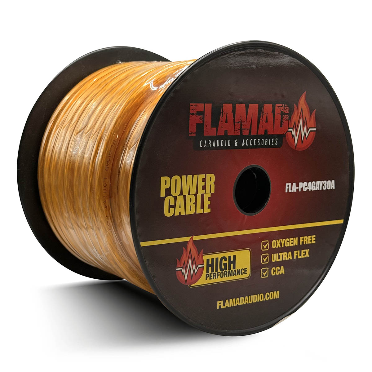 Rollo de Cable 4GA FLA-PC4GAY30A - FLAMAD AUDIO - 30mts.