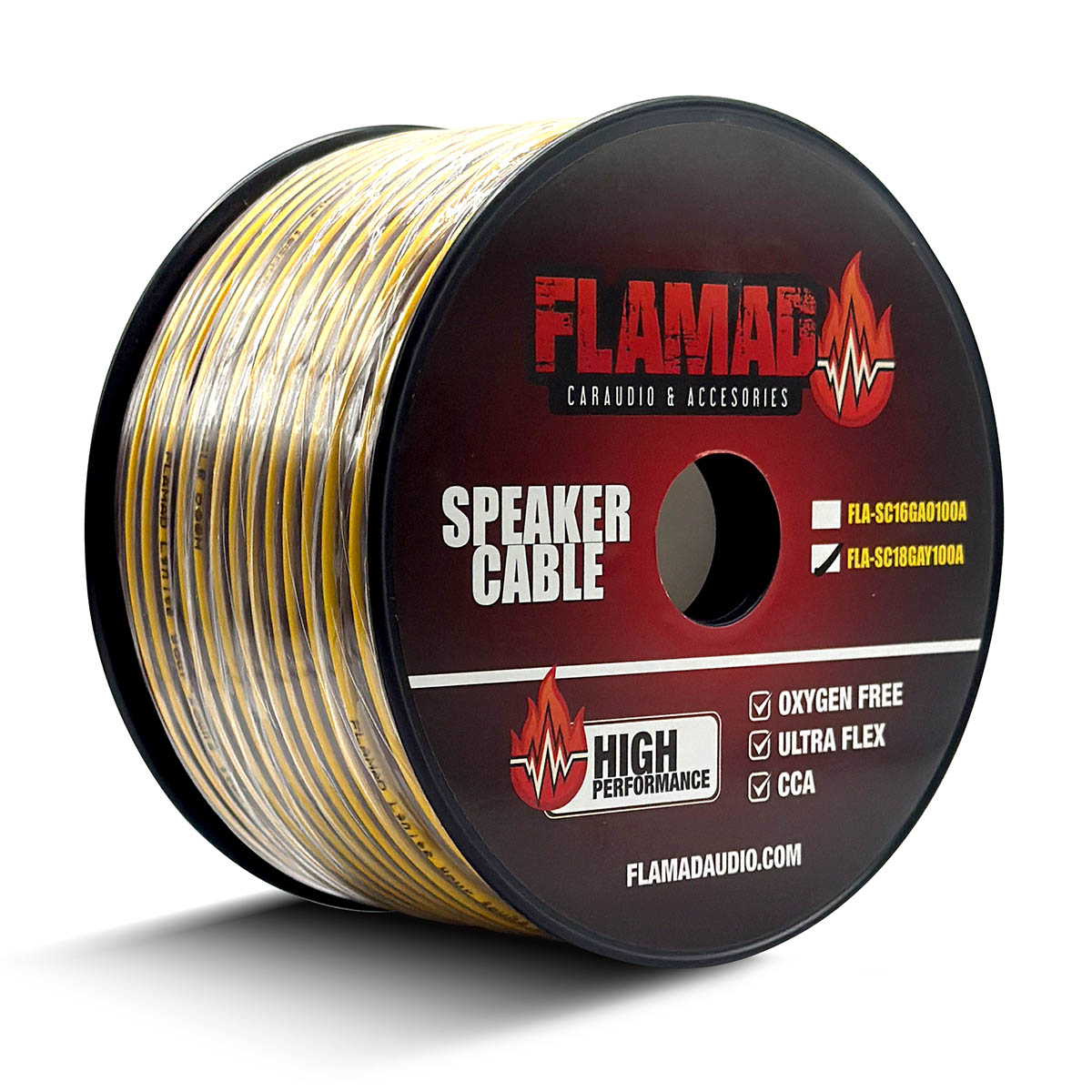 Rollo de Cable 18GA FLA-SC18GAY100A - FLAMAD AUDIO - 100mts.